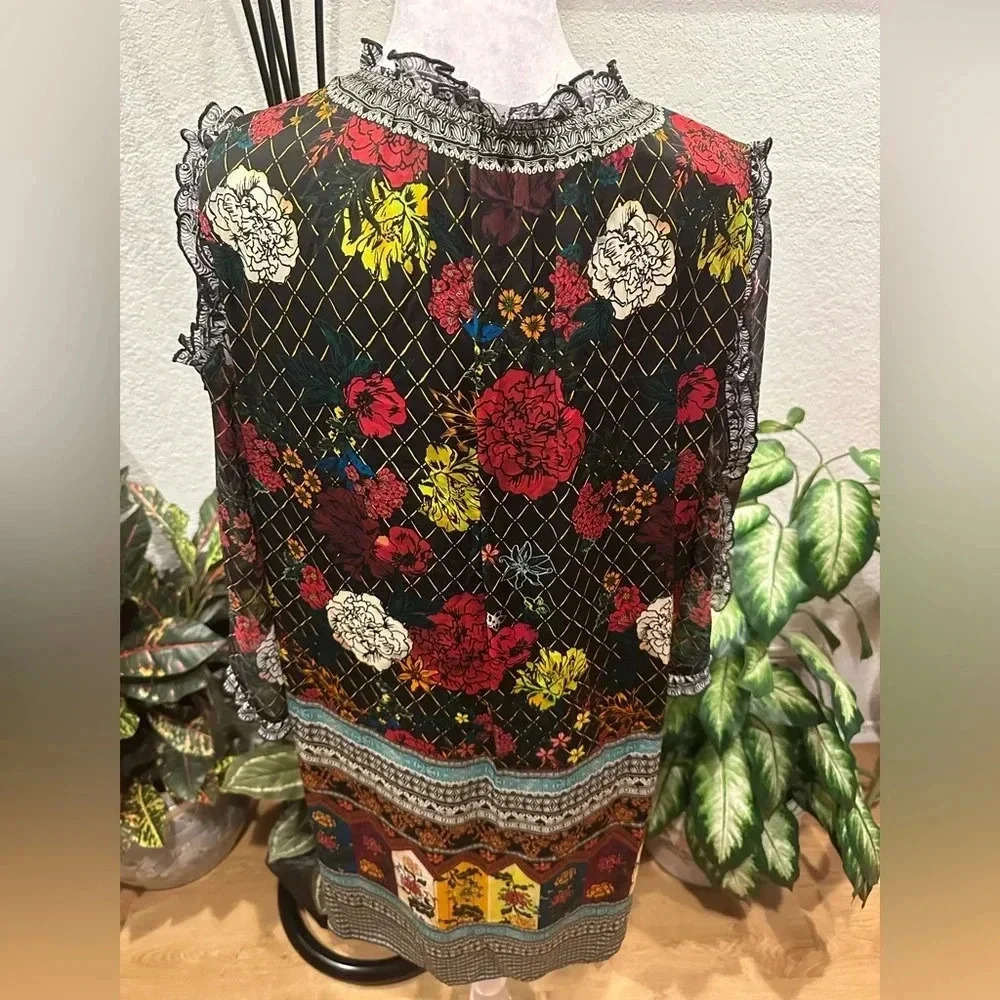 Alice + Olivia beautiful printed mini dress size L - Picture 5 of 15